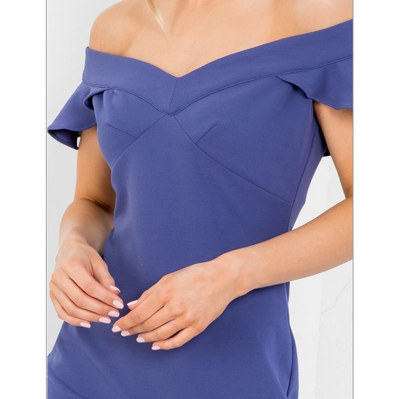 Off Shoulder Ruffle Bodycon Dress - Picture 5 of 6